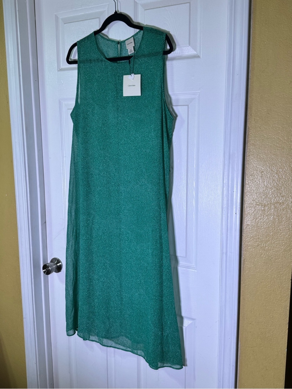 Calvin Klein Emerald Green Sleeveless Midi Dress